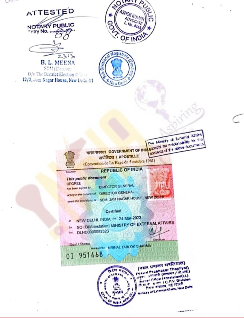 Degree Certificate Apostille