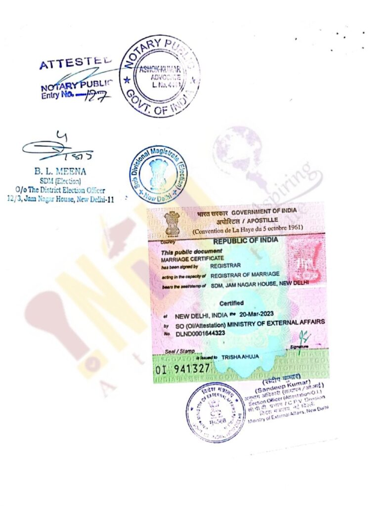 Marriage Certificate Apostille