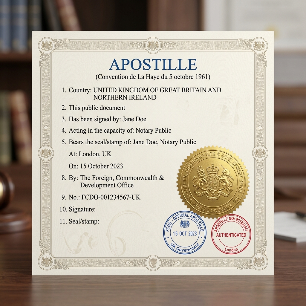 Official Hague Apostille certificate for Turkey with gold seal